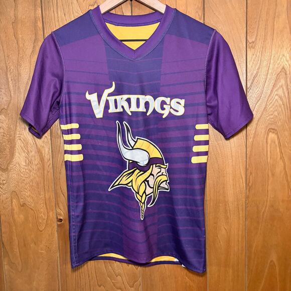 Minnesota Vikings NFL Youth Large Reversible Flag Football Jersey Purple/Yellow - Picture 1 of 5